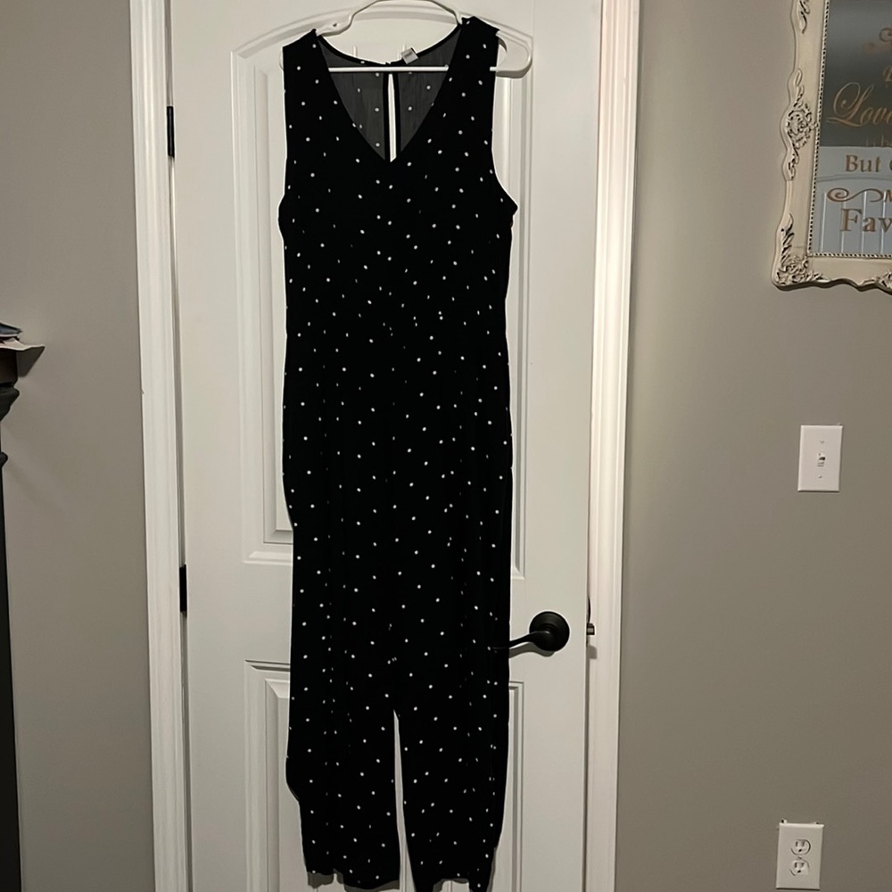 Black and white polkadot romper from old navy